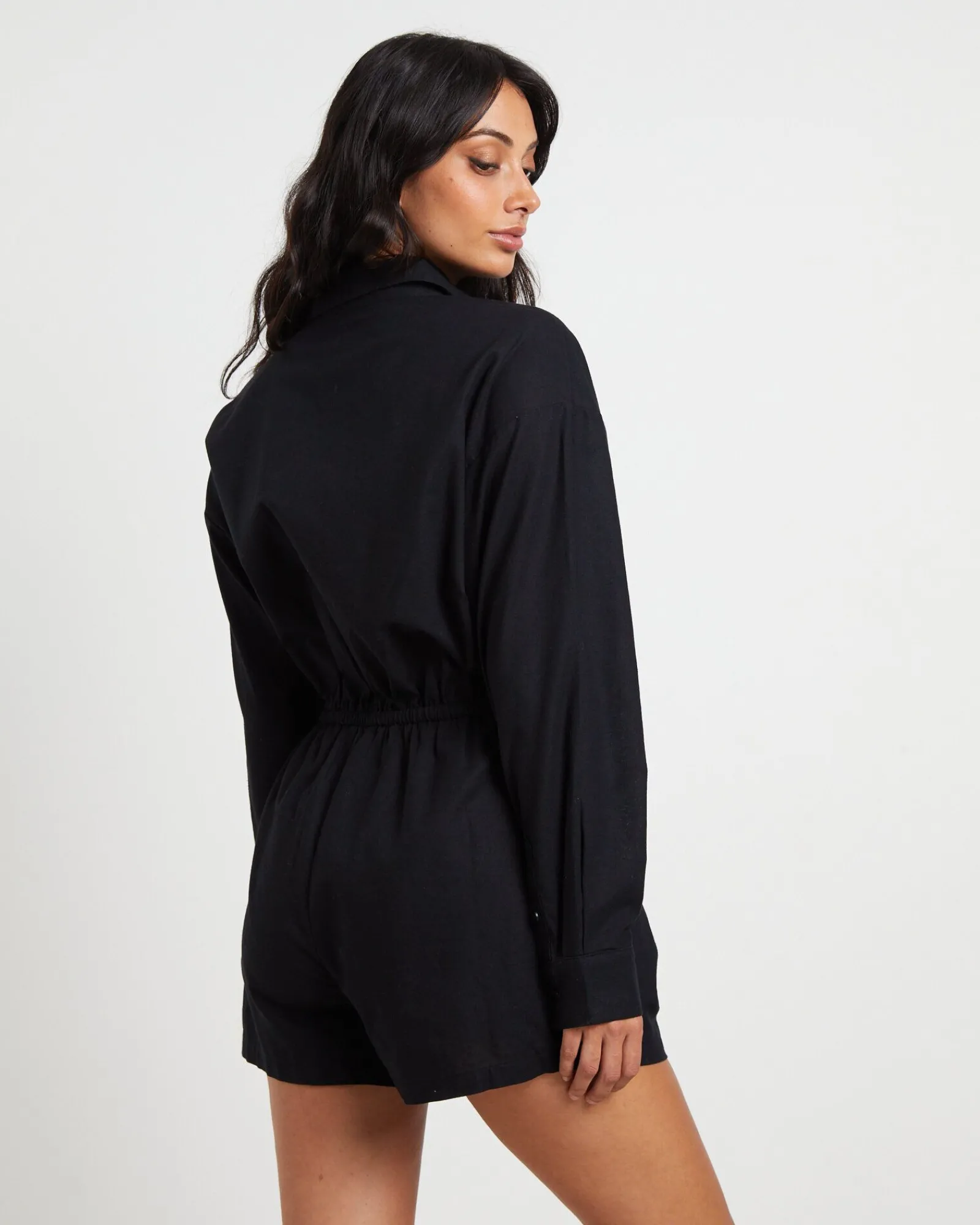 joslin_boxy_long_sleeve_s_1-1.webp Shop SUBTITLED Joslin Boxy Long Sleeve Shirt Playsuit In Black