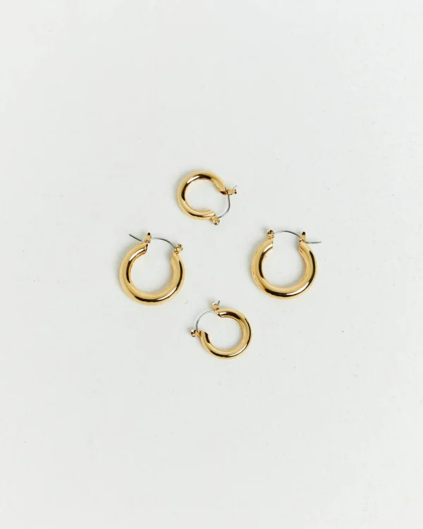Sale ALICE IN THE EVE 14K Classic Hoops Set Gold Plated