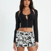 Cheap NEON HART Kamali Hook Front Long Sleeve Halter Top Black
