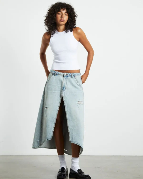 Store ONE TEASPOON Kansas Carter Long Denim Skirt Blue Mrs