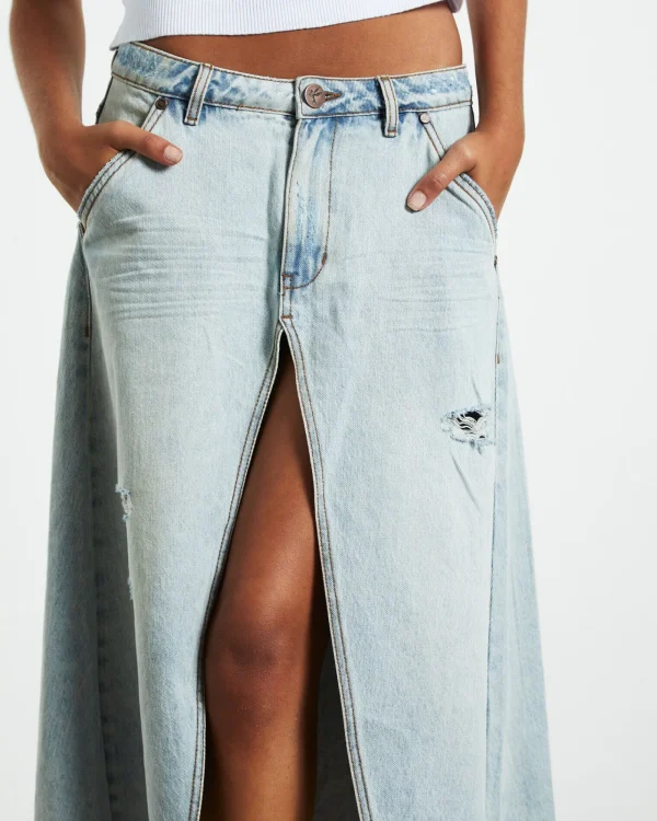 Store ONE TEASPOON Kansas Carter Long Denim Skirt Blue Mrs