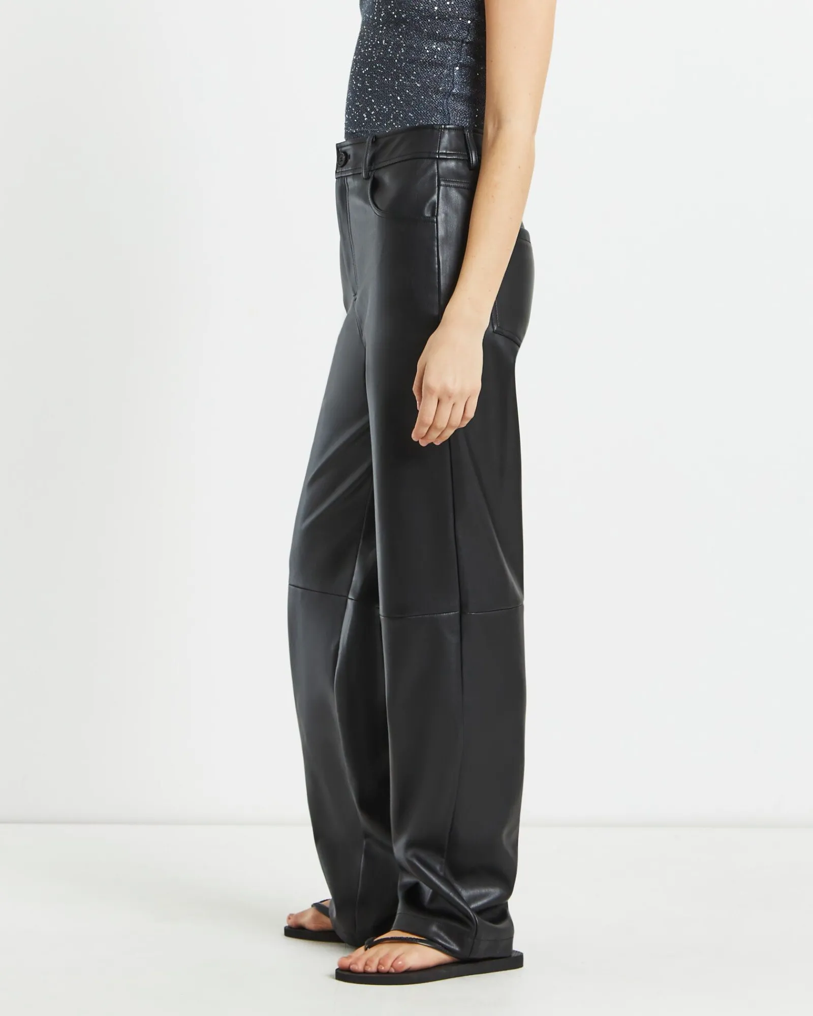 karli_leather_look_straig_1.webp Shop ALICE IN THE EVE Karli Leather Look Straight Leg Pants In Black