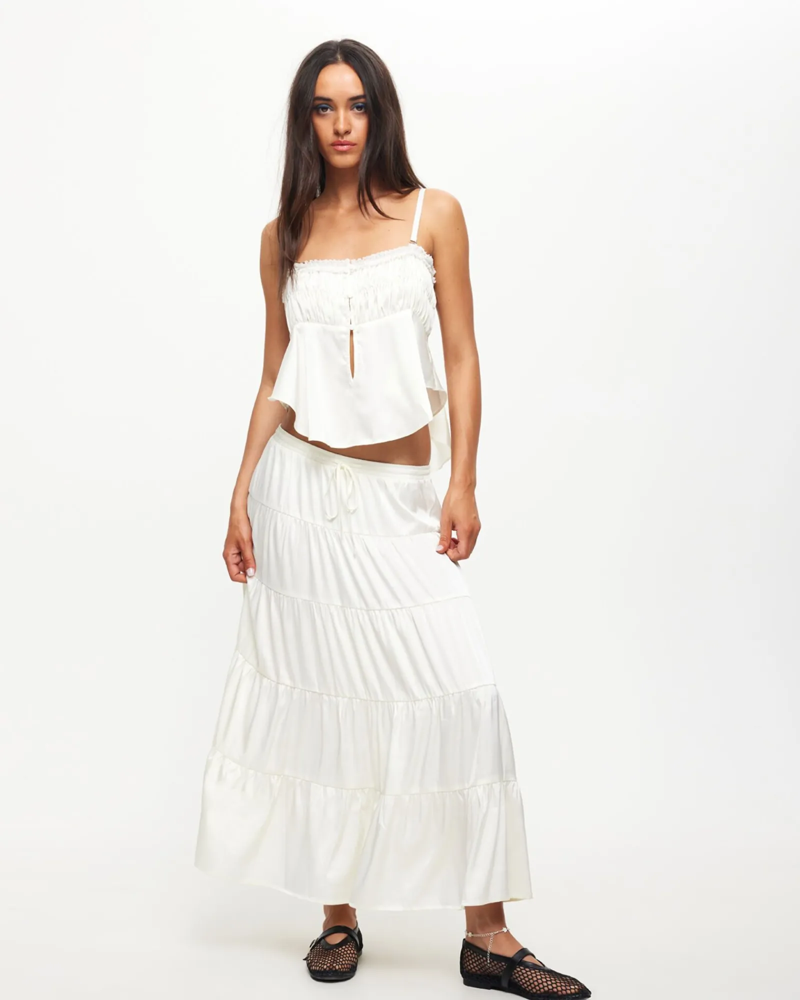 keira_tiered_midi_skirt_i_0.webp Hot LIONESS Keira Tiered Midi Skirt In Porcelain