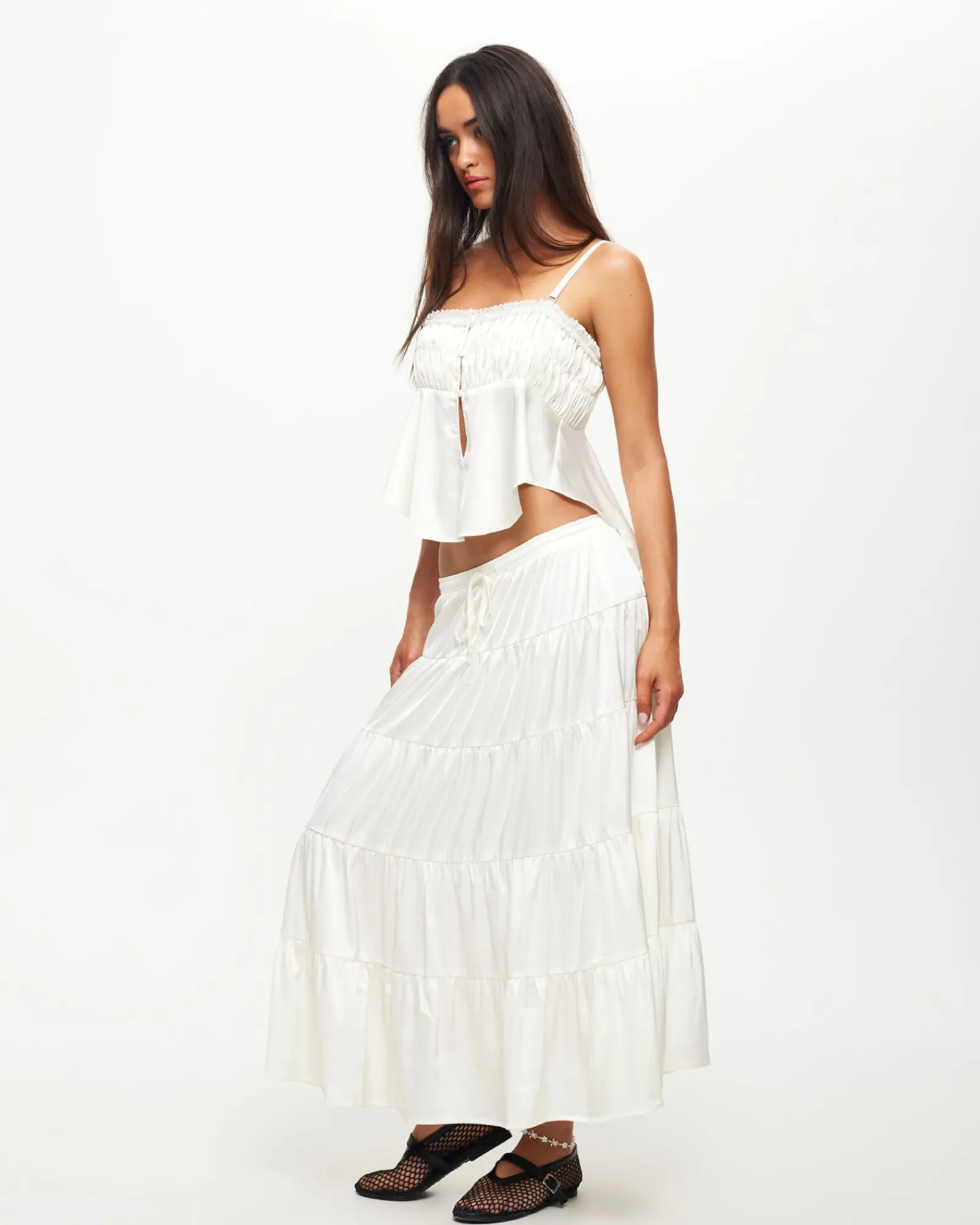 keira_tiered_midi_skirt_i_4.webp Hot LIONESS Keira Tiered Midi Skirt In Porcelain
