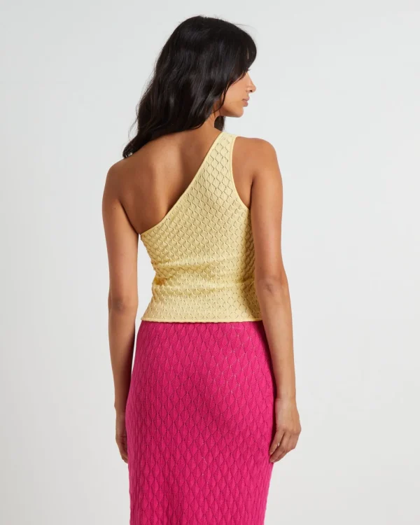 Cheap SUBTITLED Kerby Crochet One Shoulder Top In Lemon