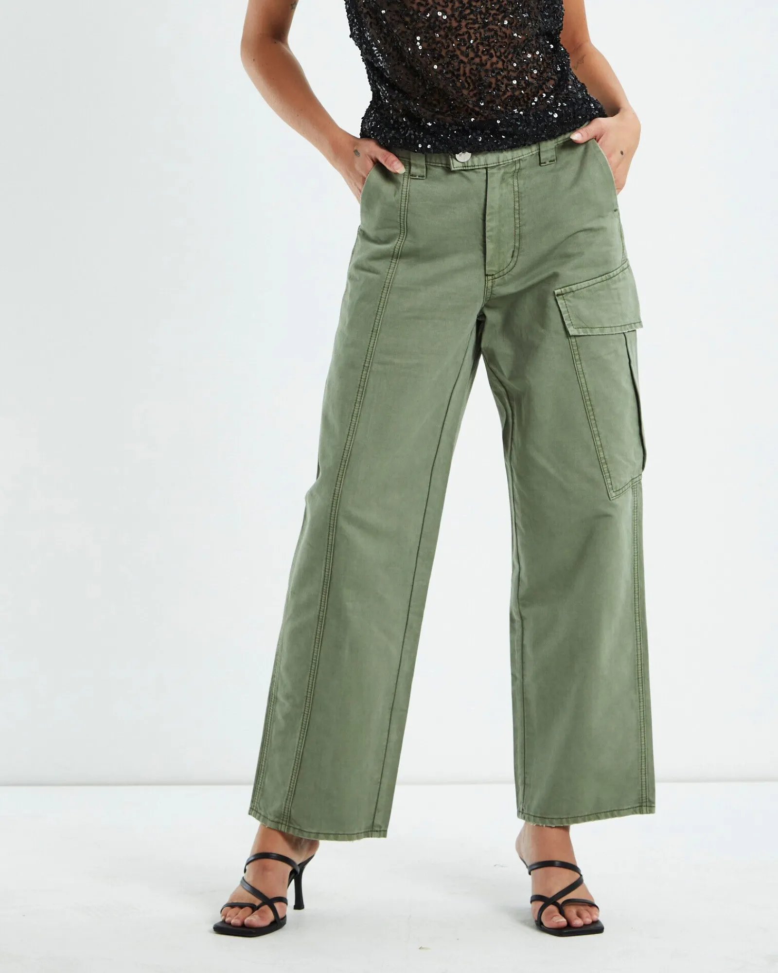 khaki_new_fiction_wide_lg_0.webp Fashion ONE TEASPOON Khaki New Fiction Wide Lgg Cargo Jeans