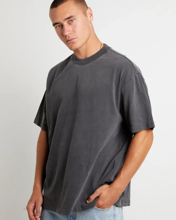 Fashion BLACK NOISE WHITE RAIN Killie Short Sleeve T-Shirt In Pewter Grey