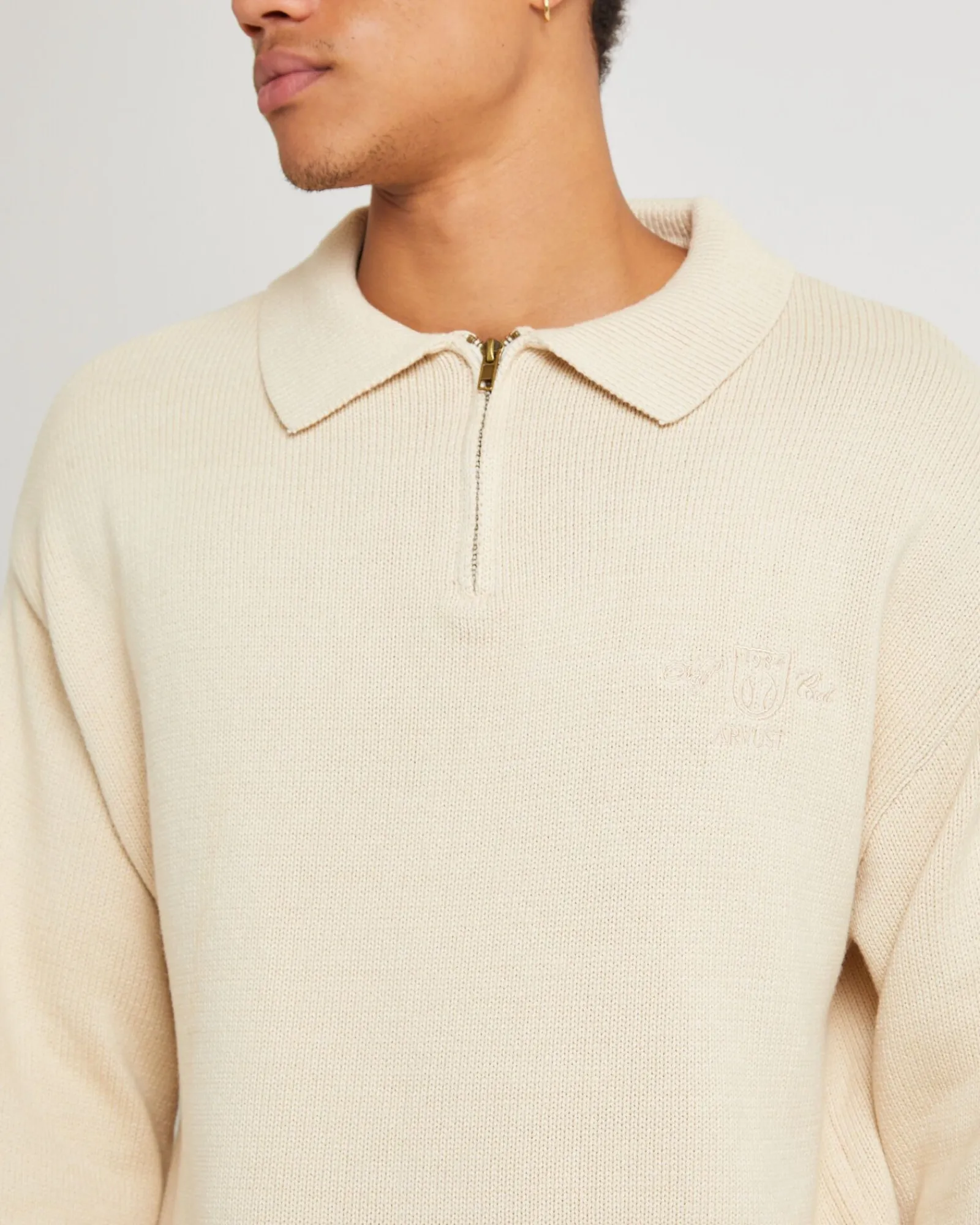 knit__zip_jumper_natural_4.webp Online ARVUST Knit 1/4 Zip Jumper Natural