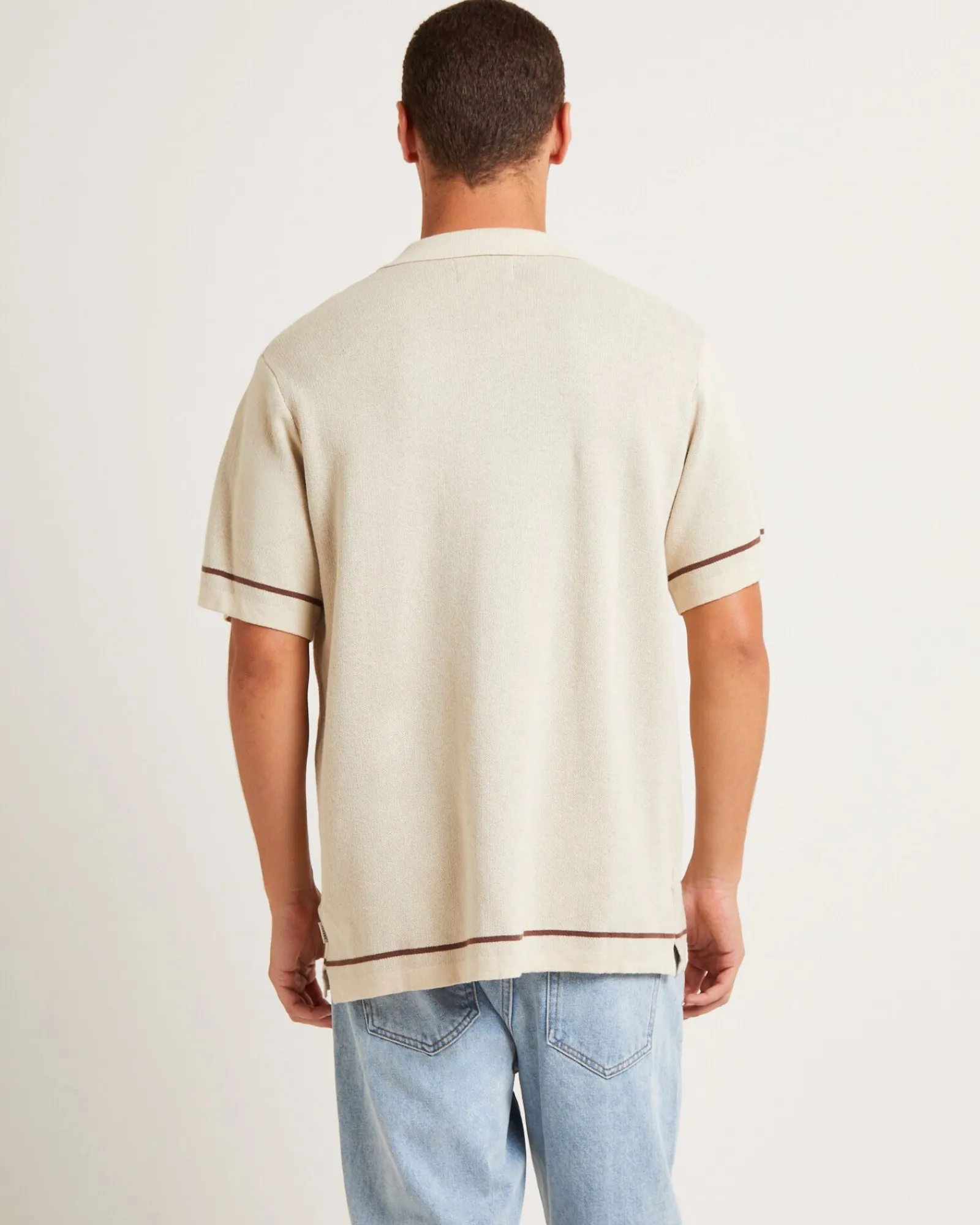 knit_bowling_short_sleeve_1.webp Clearance ARVUST Knit Bowling Short Sleeve Shirt In Natural