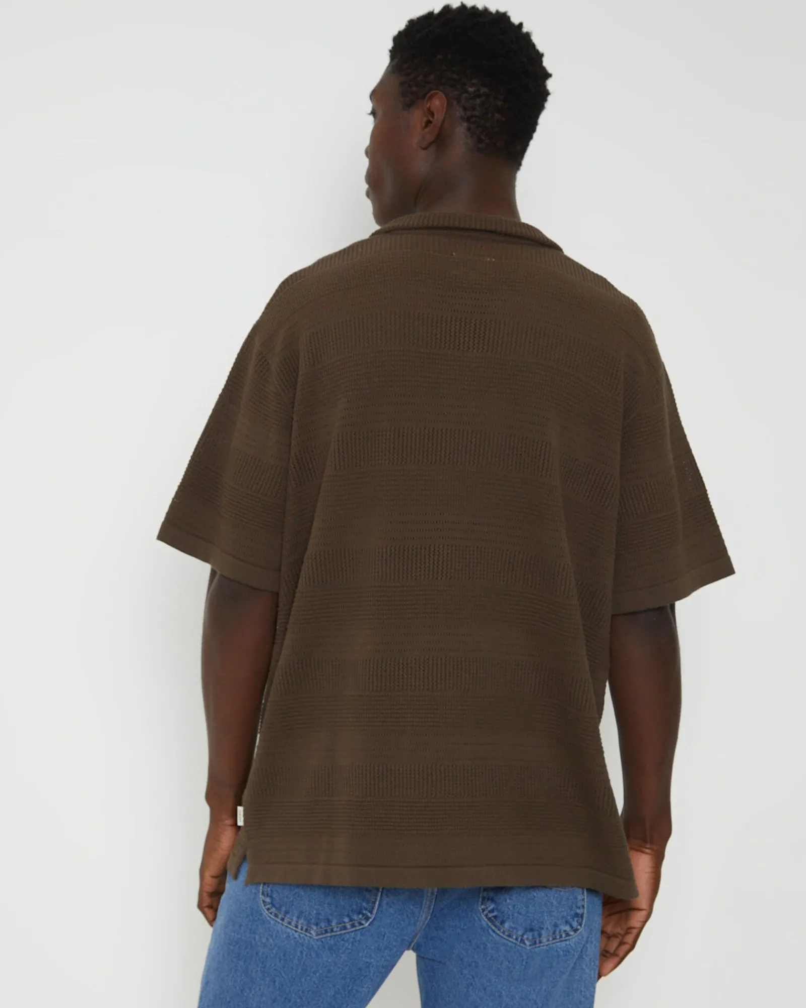 knitted_resort_short_slee_1.webp Store ARVUST Knitted Resort Short Sleeve Shirt In Brown