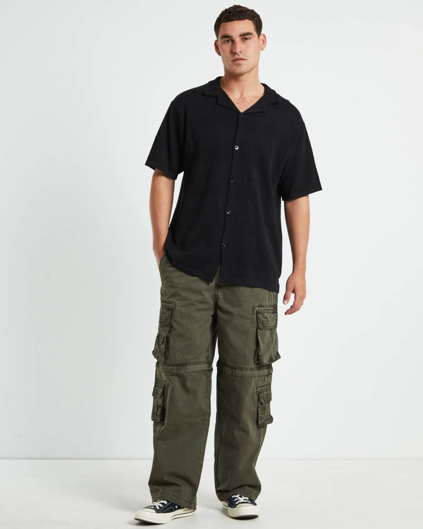 knitted_short_sleeve_reso_2.webp Clearance ARVUST Knitted Short Sleeve Resort Shirt In Black