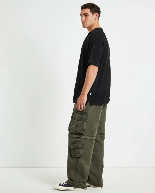 Clearance ARVUST Knitted Short Sleeve Resort Shirt In Black