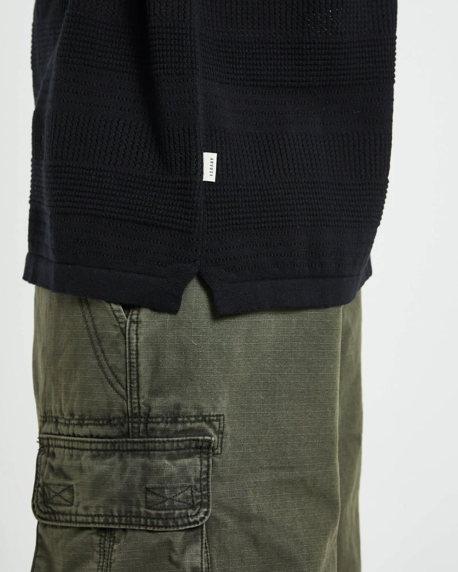 knitted_short_sleeve_reso_5.webp Clearance ARVUST Knitted Short Sleeve Resort Shirt In Black