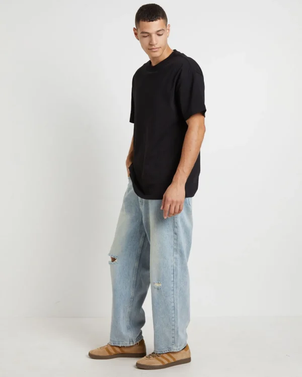 Online INSIGHT Knocker Wide Leg Jeans In Tinted Blue Trashed
