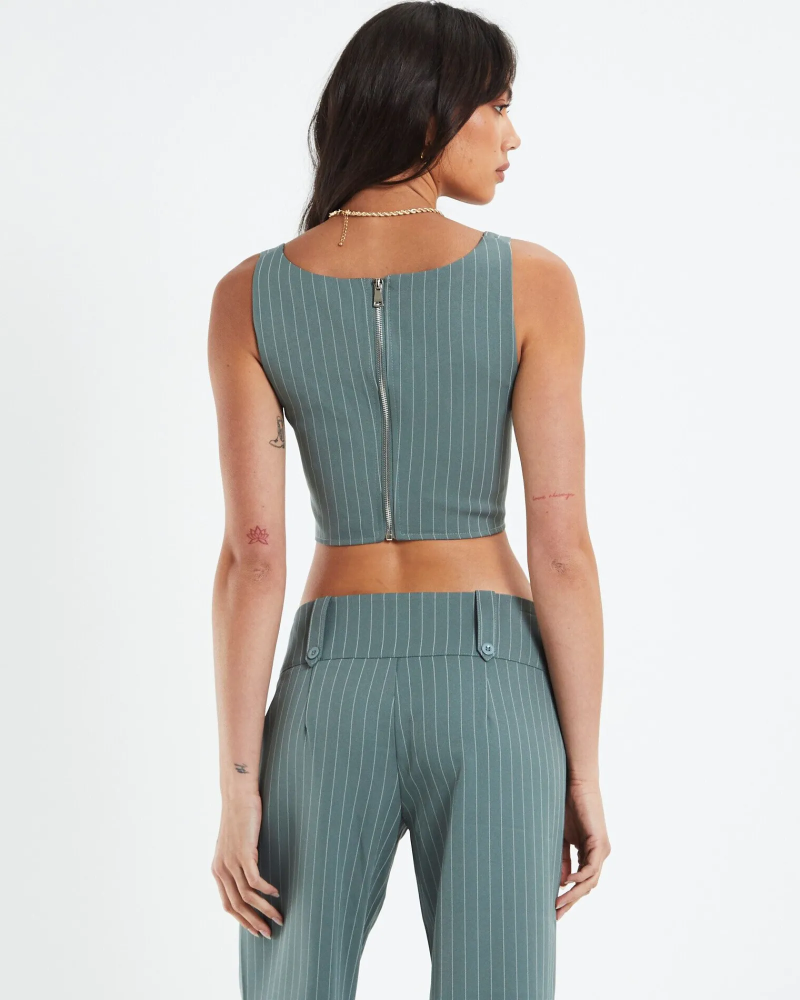 kristen_dipped_hem_square_1.webp Online NEON HART Kristen Dipped Hem Square Neck Corset Top Green