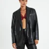 Sale ALICE IN THE EVE Kylie Boxy Pu Blazer Black