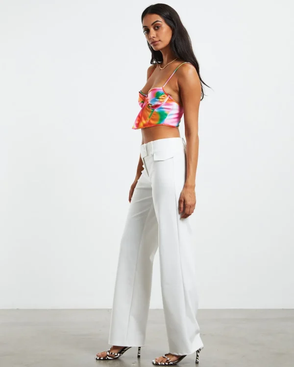 Online LOVE NOTES Larissa Strappy Cross Front Sateen Corset Multi Print