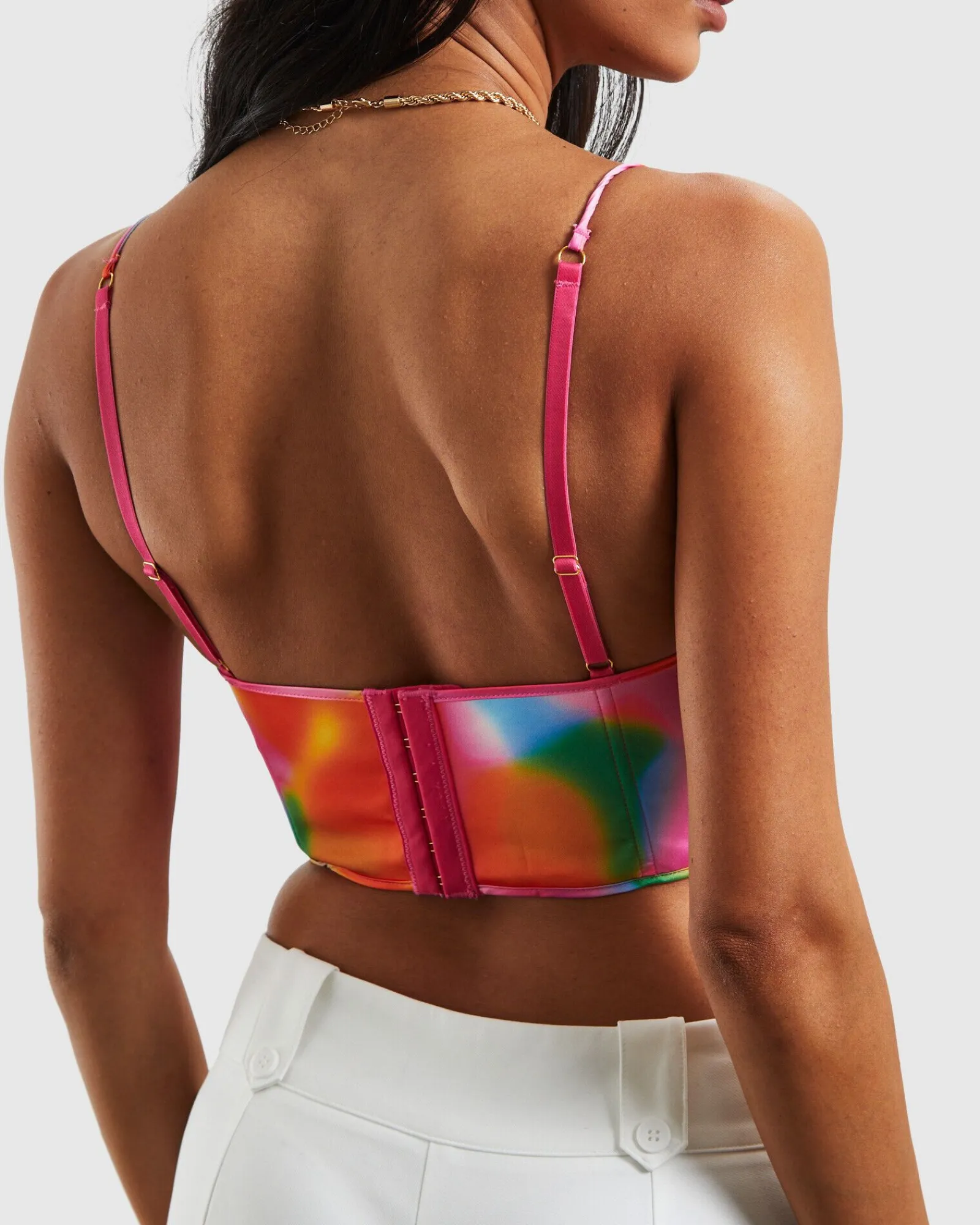 larissa_strappy_cross_fro_5.webp Online LOVE NOTES Larissa Strappy Cross Front Sateen Corset Multi Print