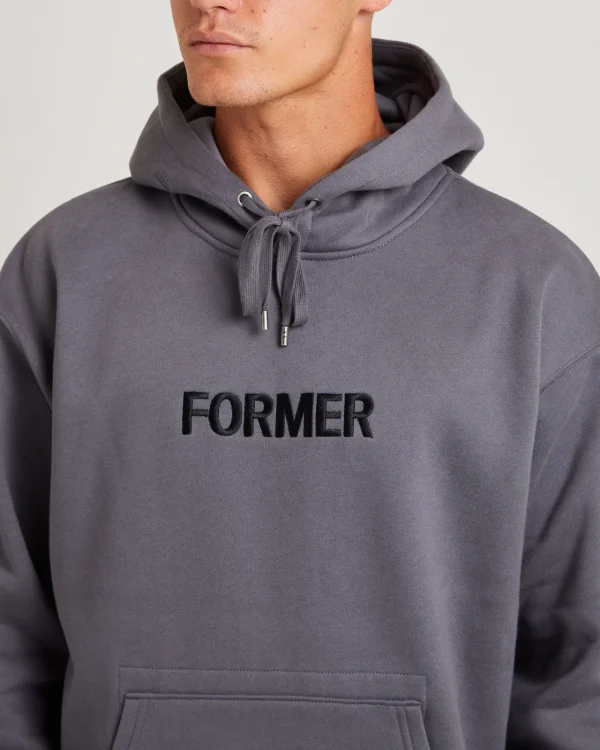 Fashion FORMER Legacy Emb Hoodie Iron Grey