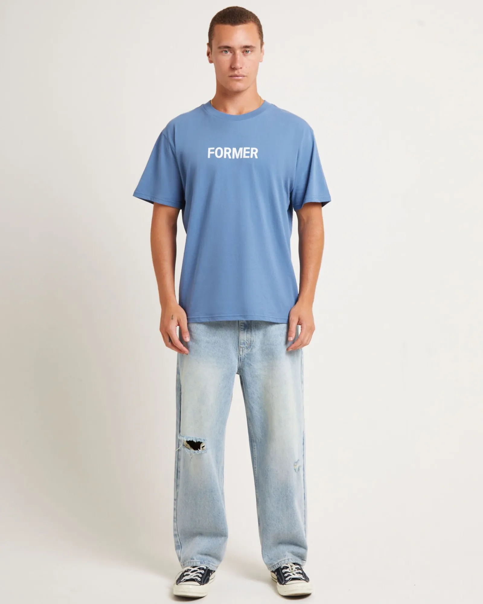 legacy_short_sleeve_tshir_0-1.webp Sale FORMER Legacy Short Sleeve T-Shirt In Cadet
