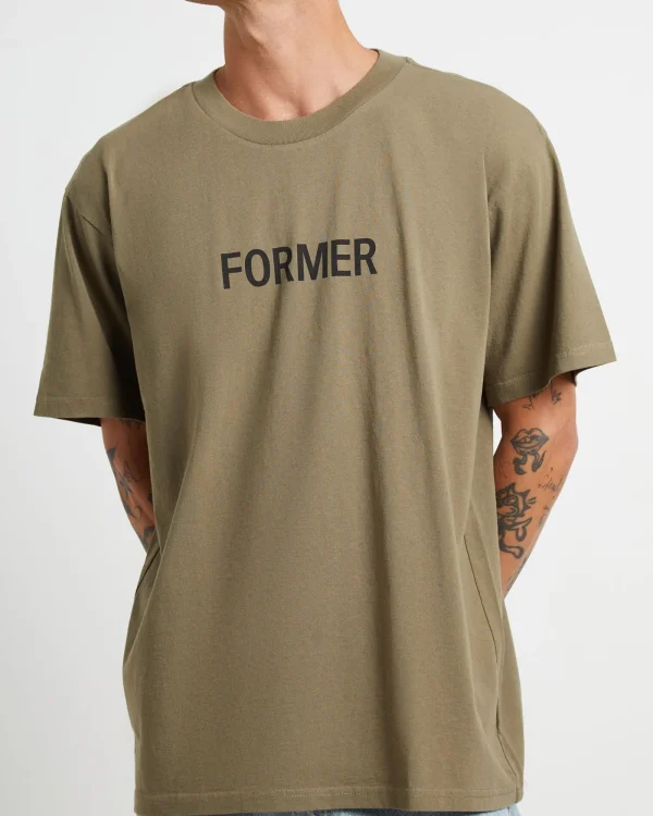 Best Sale FORMER Legacy Short Sleeve T-Shirt In Army Green