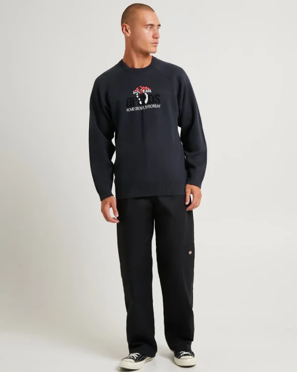 Cheap AFENDS Let It Grow Recycled Reglan Knit Charcoal