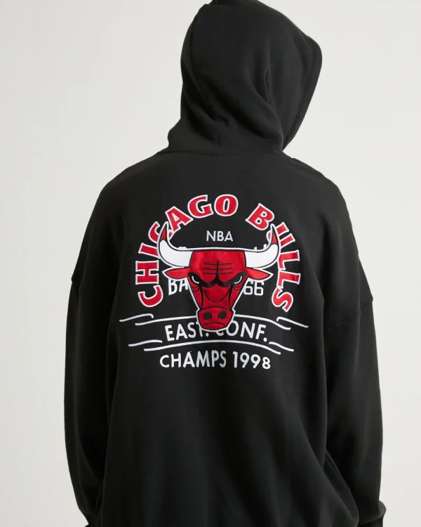 Best Sale MITCHELL & NESS Letterman Hoodie Bulls Black