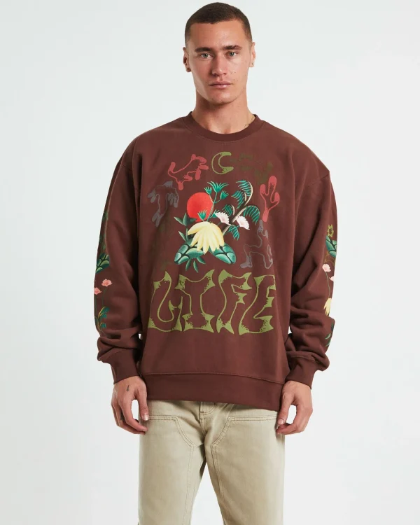 Flash Sale MARKET Life Cycle Crewneck Jumper In Acorn Brown