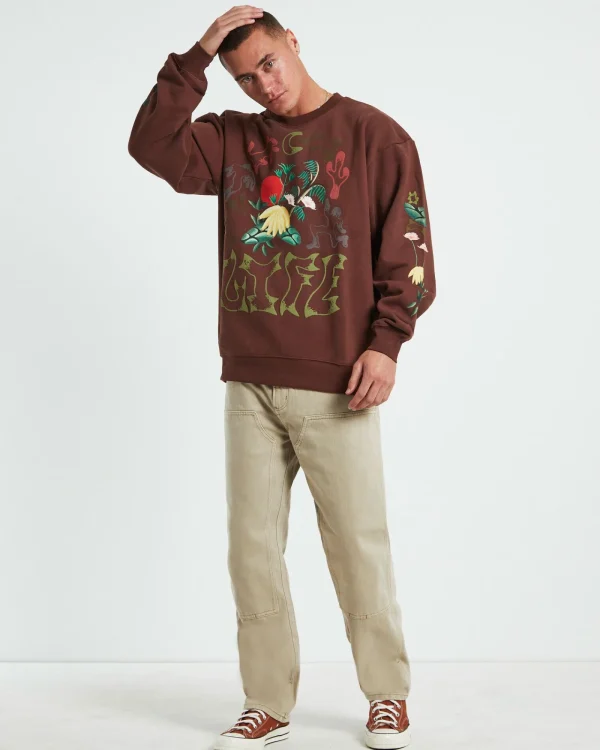 Flash Sale MARKET Life Cycle Crewneck Jumper In Acorn Brown
