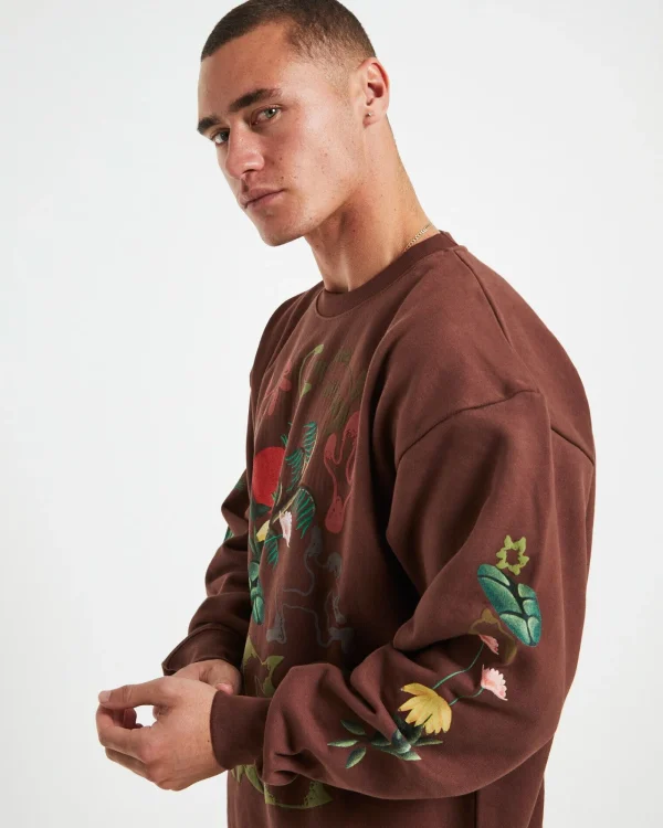 Flash Sale MARKET Life Cycle Crewneck Jumper In Acorn Brown