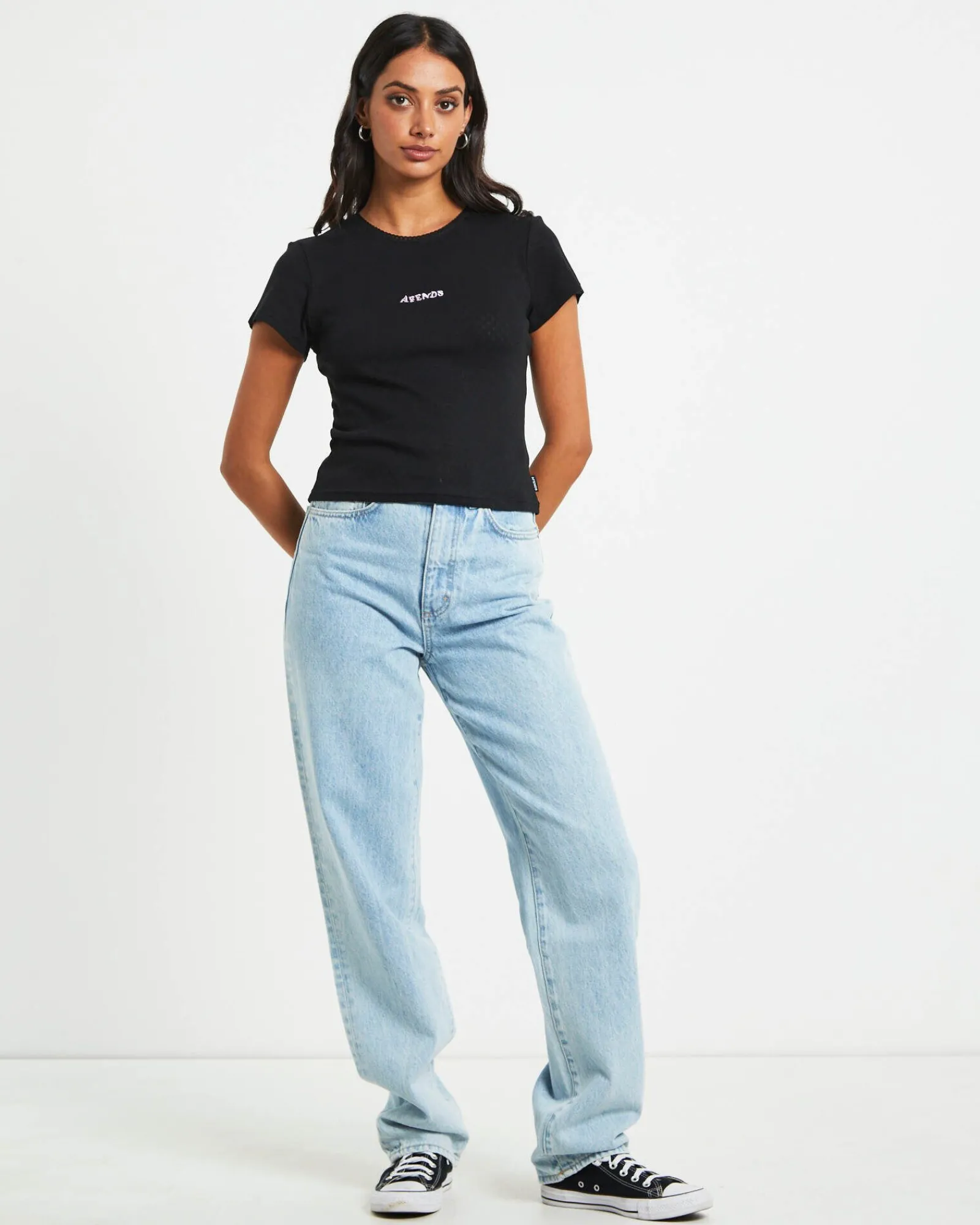 lilah_organic_pointelle_f_2.webp Sale AFENDS Lilah Organic Pointelle Fitted Tee In Black