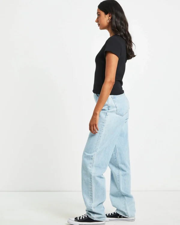 Sale AFENDS Lilah Organic Pointelle Fitted Tee In Black