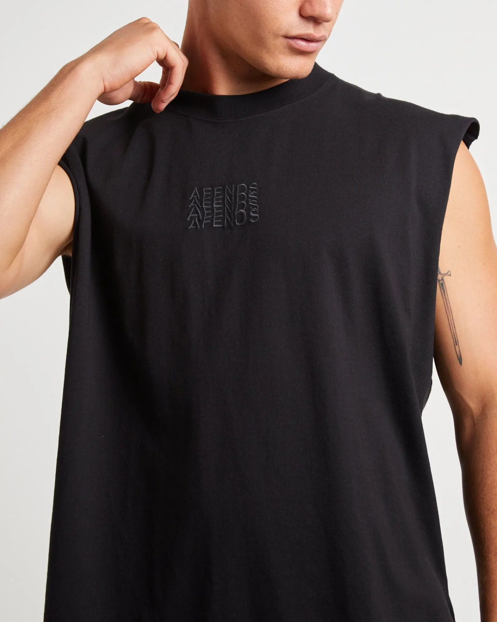 limits_recycled_sleeveles_4.webp Online AFENDS Limits Recycled Sleeveless Tank Tee In Black