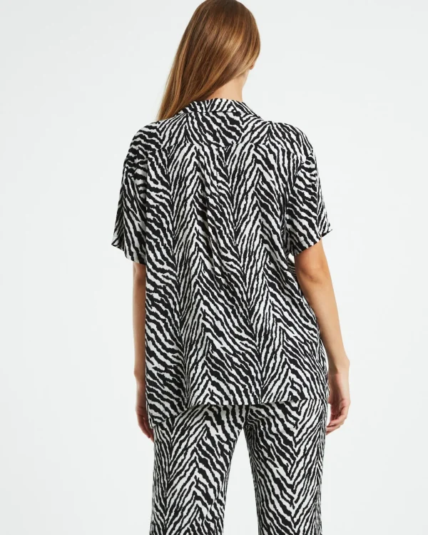 Clearance CHARLIE HOLIDAY Lola Short Sleeve Zebra Black