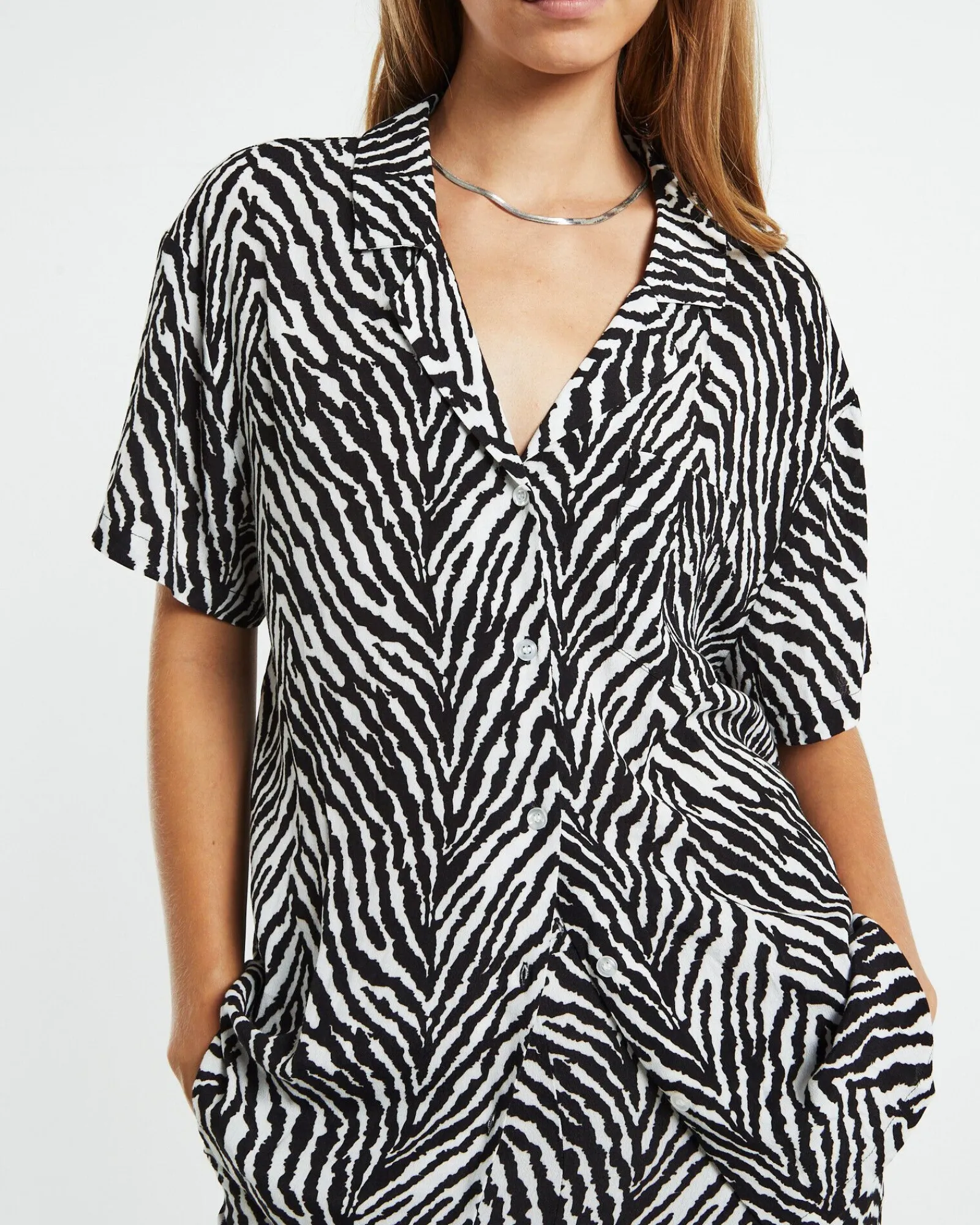 lola_short_sleeve_zebra_b_5.webp Clearance CHARLIE HOLIDAY Lola Short Sleeve Zebra Black