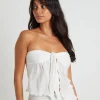 Best Sale SUBTITLED Lolita Baby Lock Bandeau Sheer Top In White