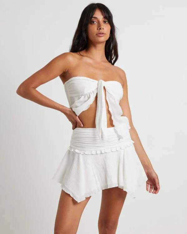 Best Sale SUBTITLED Lolita Baby Lock Bandeau Sheer Top In White
