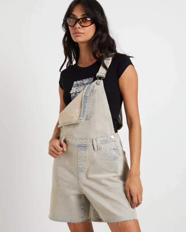 Online INSIGHT Longline Overdye Overalls In Peachy
