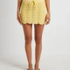 Store SUBTITLED Lori Scallop Crochet Mini Skirt In Lemon