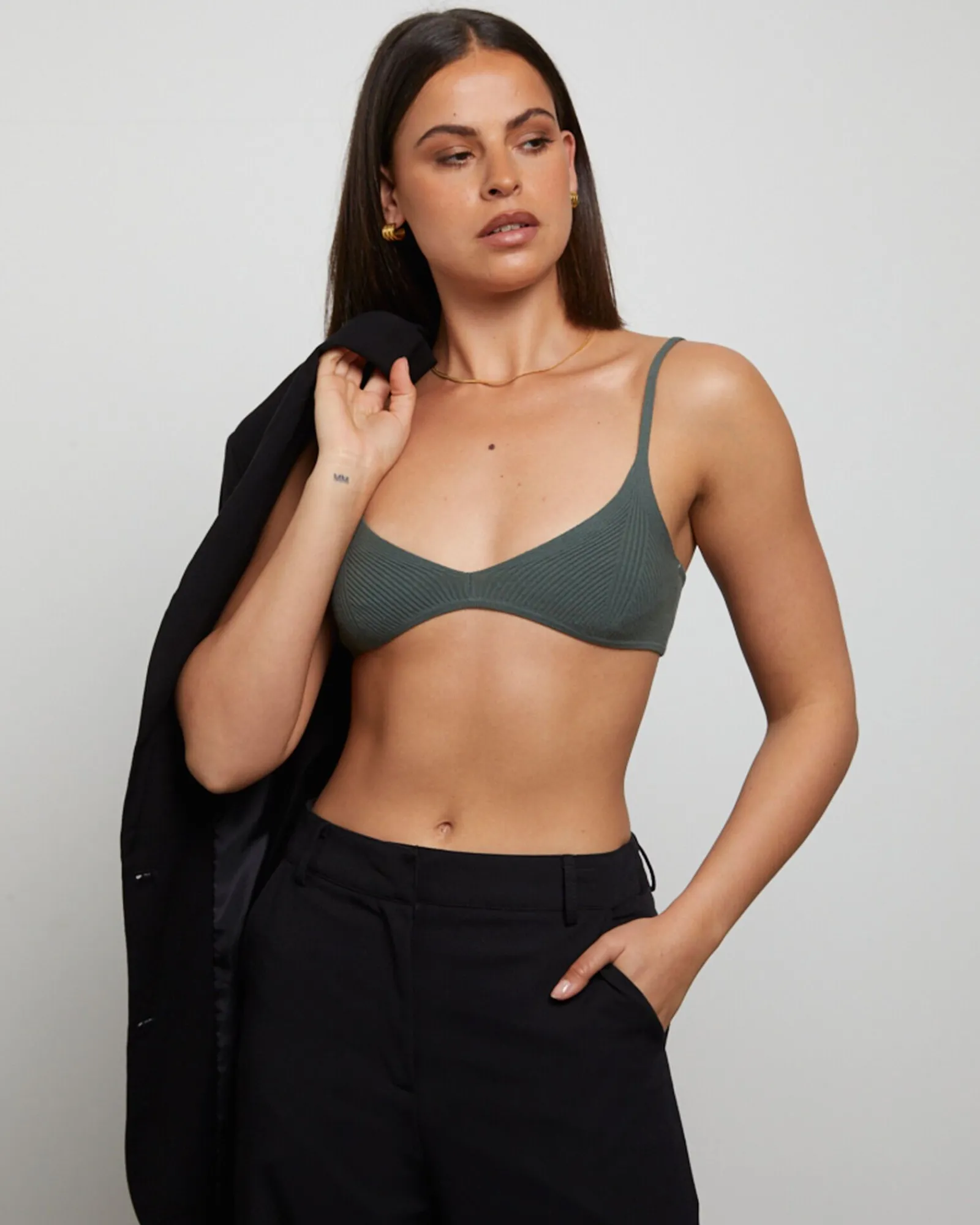 luxe_knitted_bralette_gre_0.webp Cheap GENERAL PANTS CO. BASICS Luxe Knitted Bralette Green