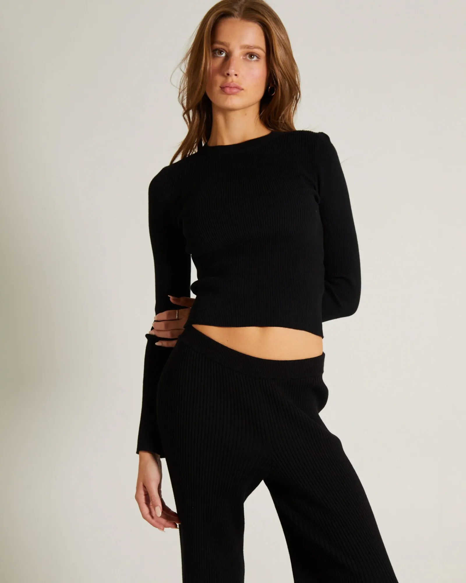 luxe_knitted_long_sleeve__0-1.webp Best Sale GENERAL PANTS CO. BASICS Luxe Knitted Long Sleeve Top In Black