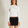 Best Sale GENERAL PANTS CO. BASICS Luxe Knitted Long Sleeve Top In White