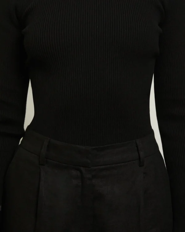 Best Sale GENERAL PANTS CO. BASICS Luxe Knitted Long Sleeve Top In Black