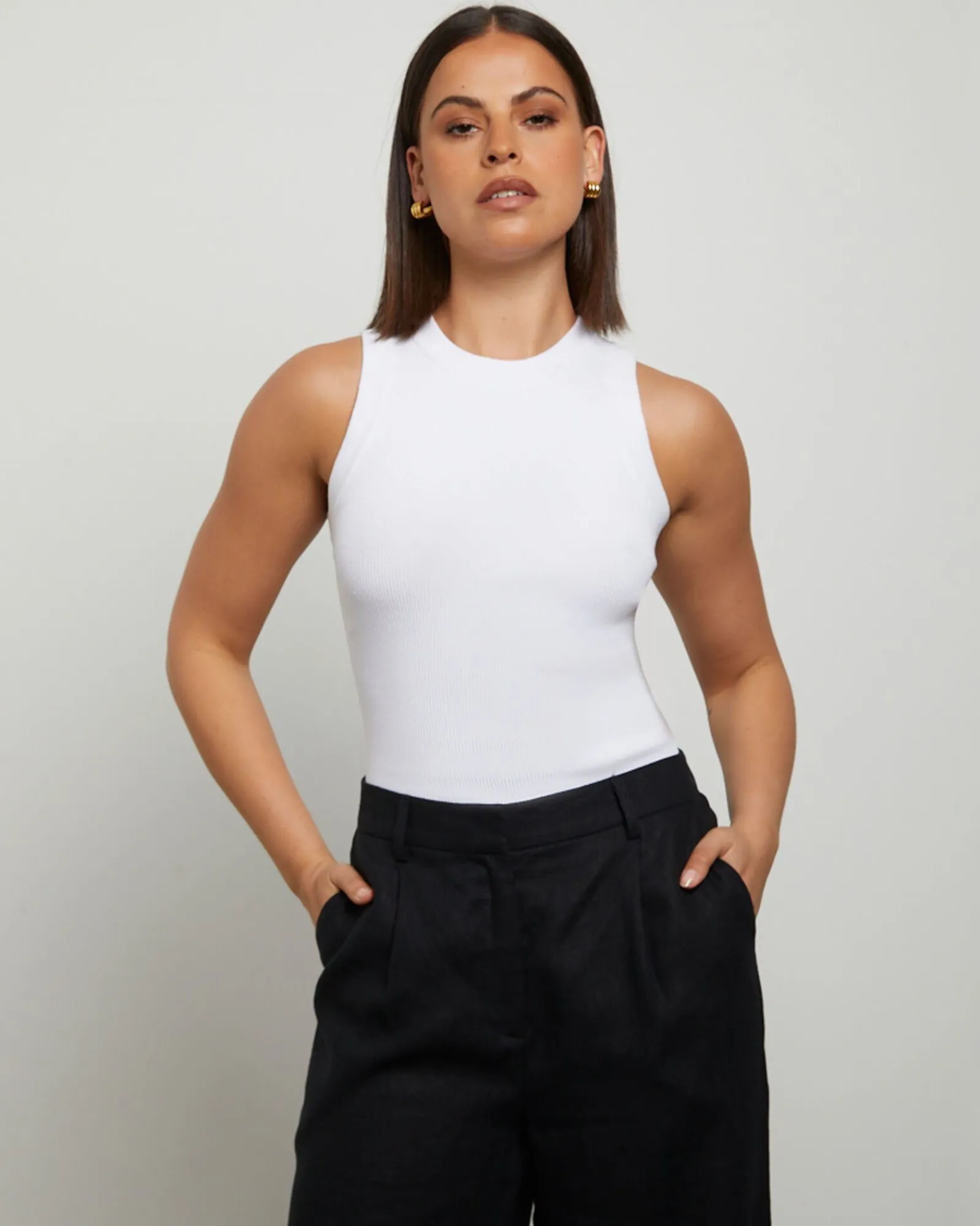 luxe_knitted_tank_top_in__0.webp Online GENERAL PANTS CO. BASICS Luxe Knitted Tank Top In White