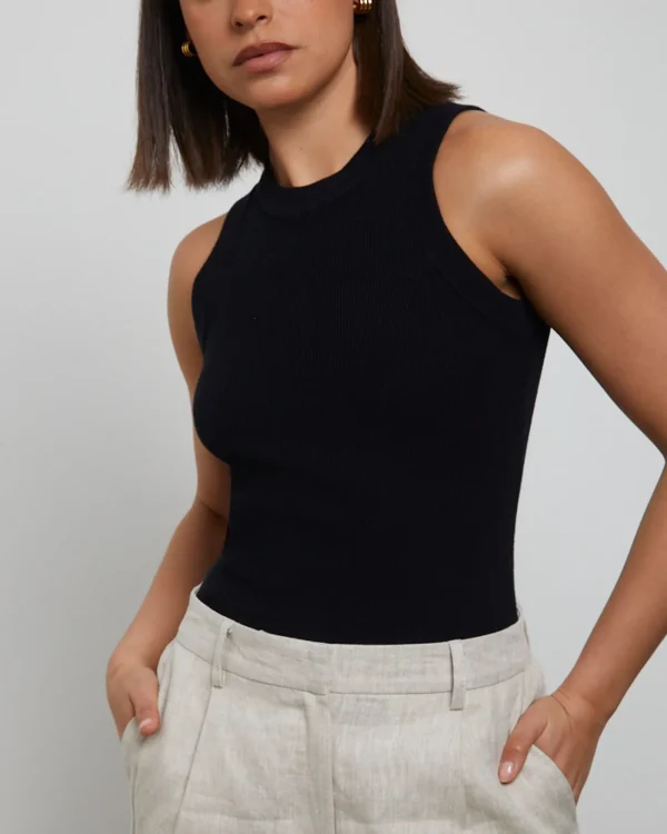 Sale GENERAL PANTS CO. BASICS Luxe Knitted Tank Top In Black
