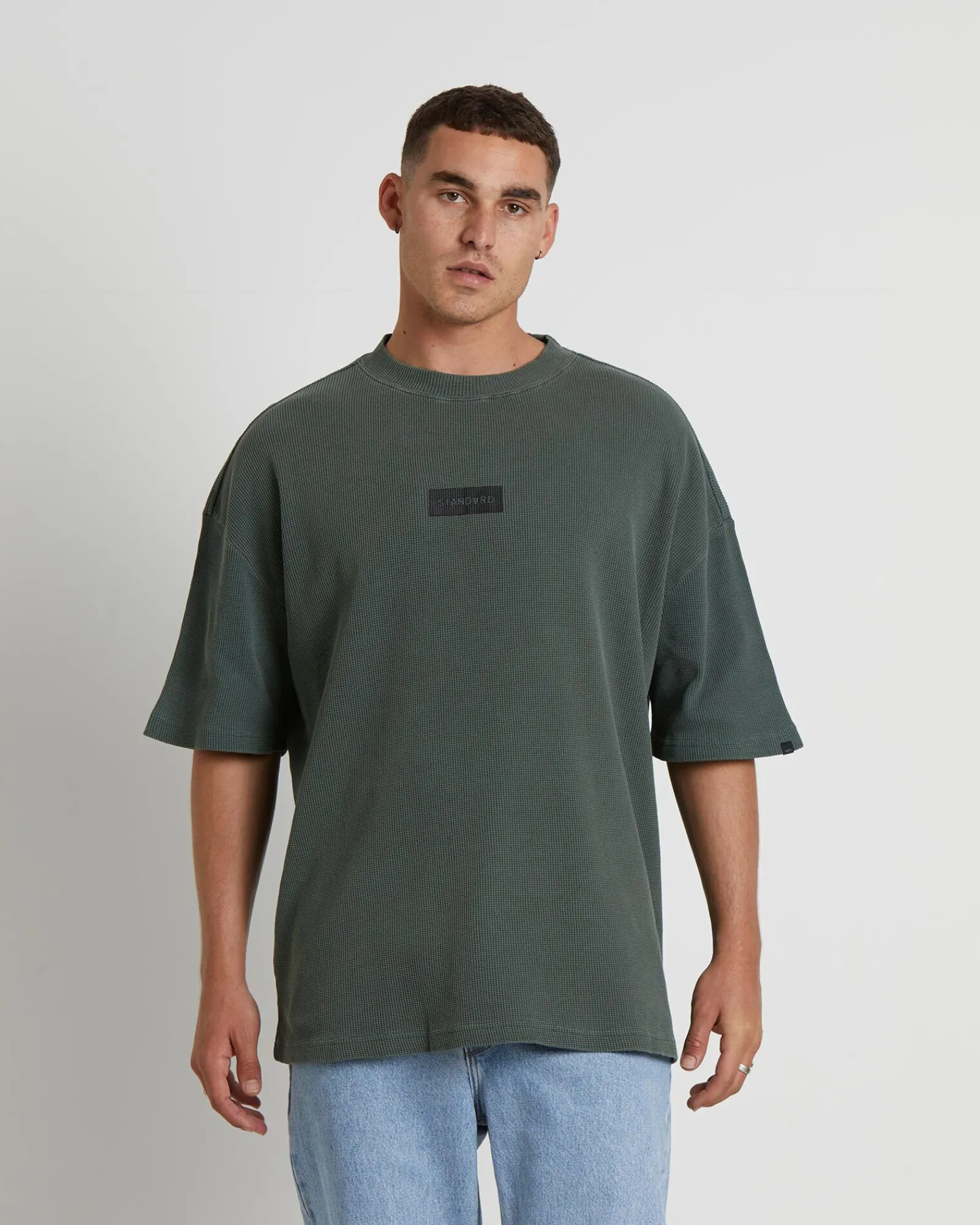 marlo_waffle_short_sleeve_0.webp New STANDARD JEAN CO Marlo Waffle Short Sleeve T-Shirt In Fatigue Green