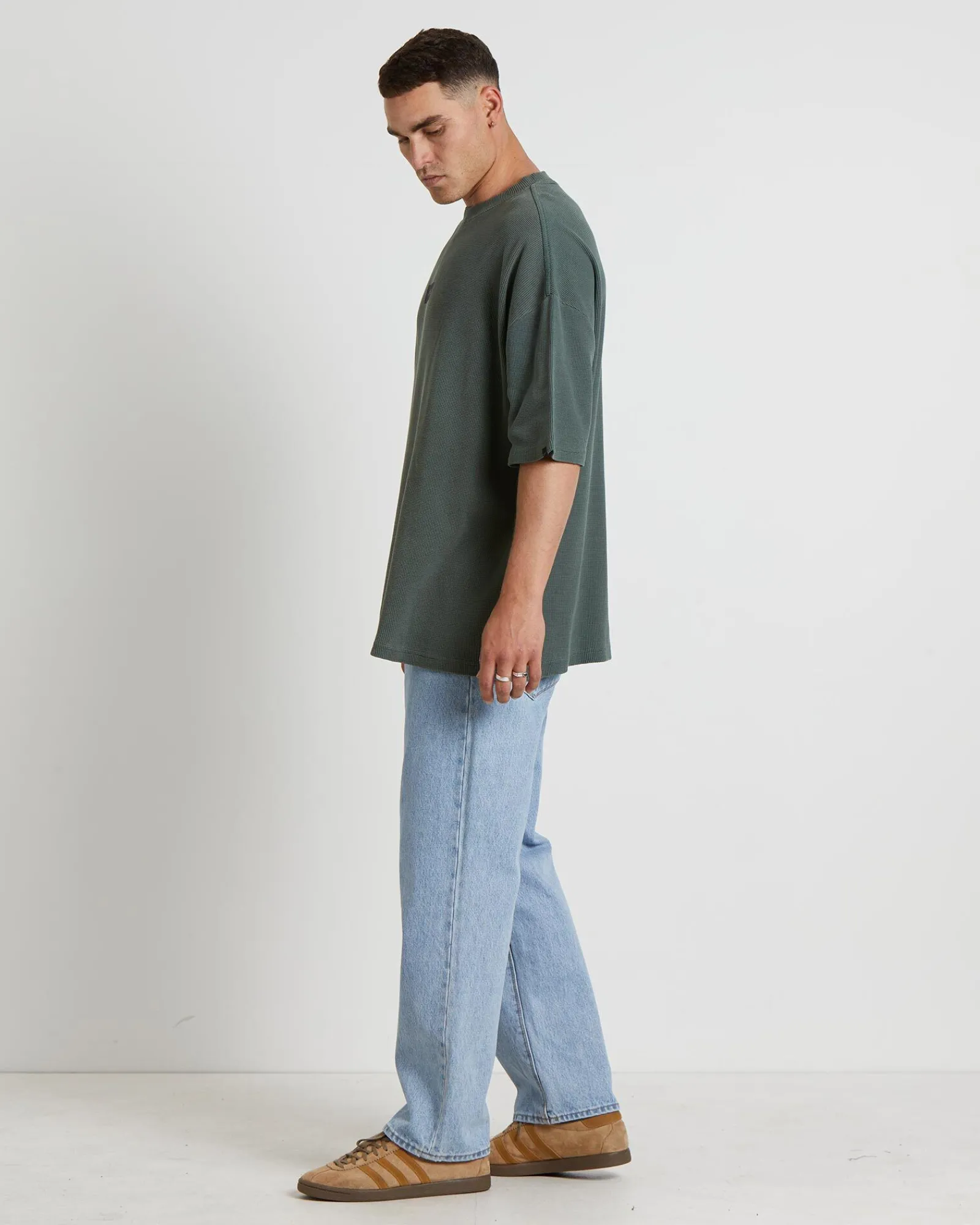 marlo_waffle_short_sleeve_3.webp New STANDARD JEAN CO Marlo Waffle Short Sleeve T-Shirt In Fatigue Green