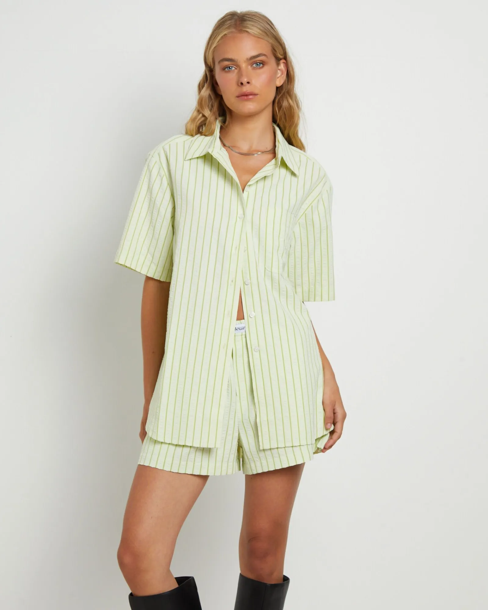 matilda_short_sleeve_shir_0.webp New FLEUR BY BLANCA STUDIO Matilda Short Sleeve Shirt In Green