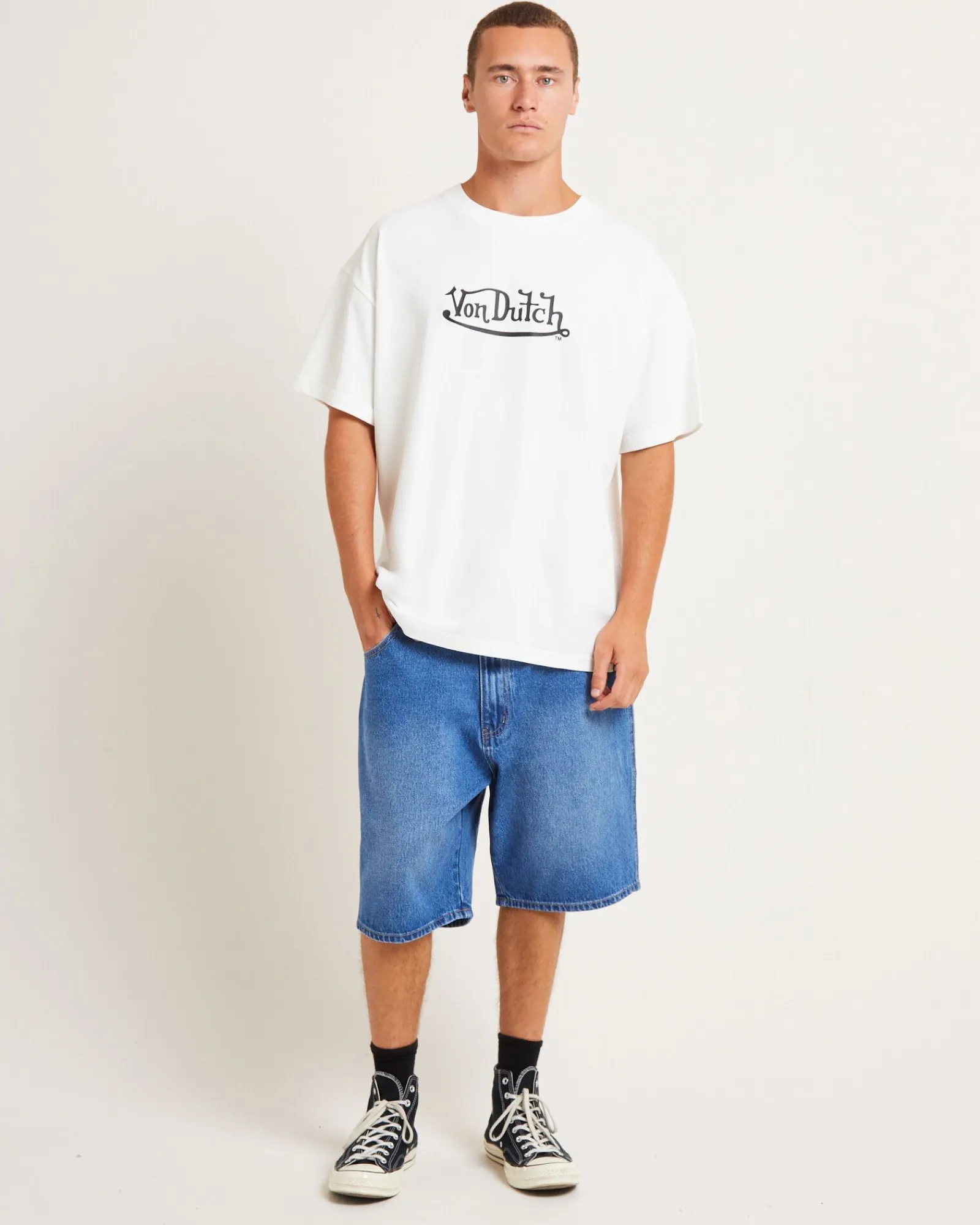 mens_denim_jorts_in_blue_2.webp Online VON DUTCH Mens Denim Jorts In Blue