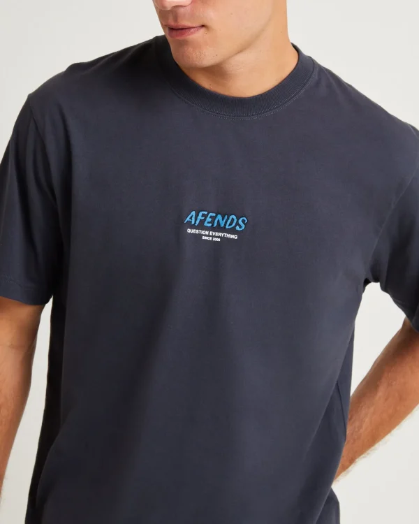 Best AFENDS Message Recycled Retro Fit T-Shirt Charcoal